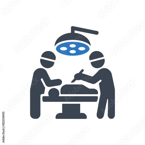 Surgery operating room team icon