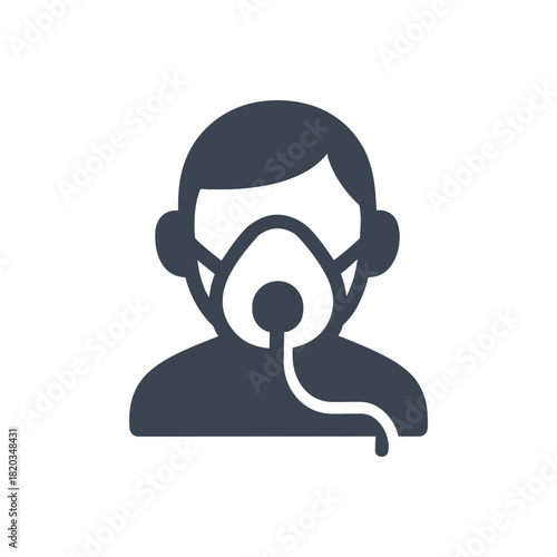 Patient respiratory oxygen mask icon