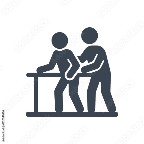 Physical therapy rehabilitation walking icon