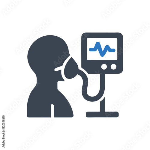 Artificial respirator ventilator machine icon