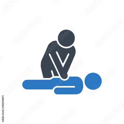 Emergency CPR heart resuscitation icon