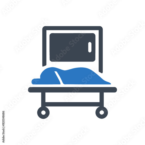 Deceased patient morgue stretcher icon