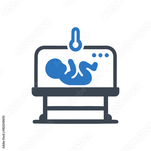 Newborn baby incubator care icon