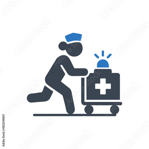 Urgent Medical Supply Cart Icon