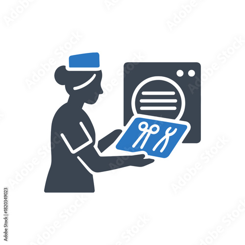 Nurse Examining X-ray Film Icon