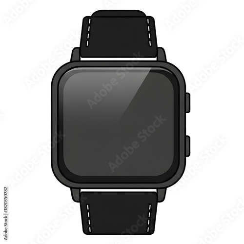 Smartwatch Vector Icon Smart watch with strap and square display