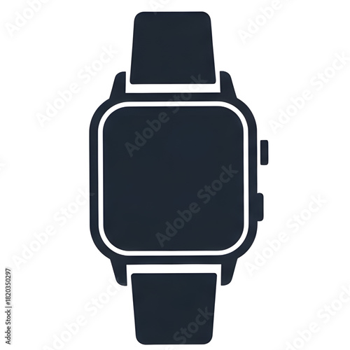 Smartwatch Vector Icon Smart watch with strap and square display