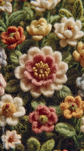 Wallpaper Mural Close up of handcrafted textile flowers in various colors nature inspired design Torontodigital.ca