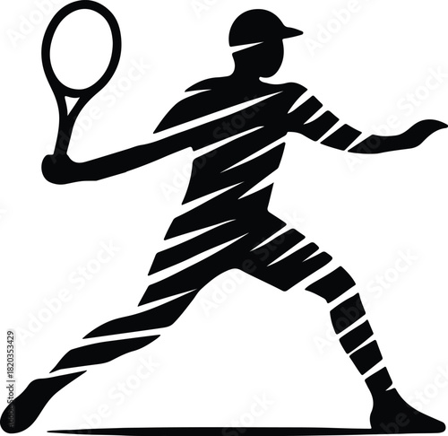 Tennis player silhouette vector illustration
