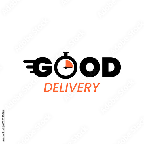 Fast Delivery Service Logo with Stopwatch Icon