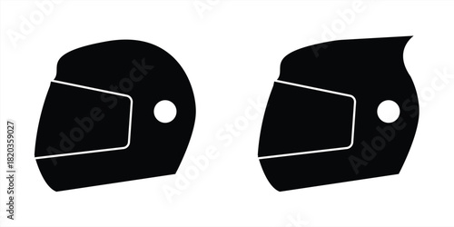 Moto helmet icon set. Motorcycle helmet icon. Racing helmet vector illustration.