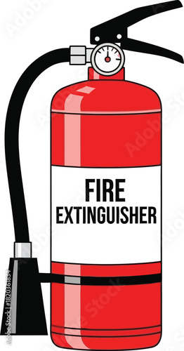 fire extinguisher on white background