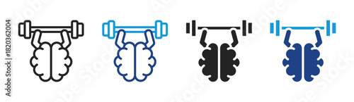 Brain Training icon set multiple style collection