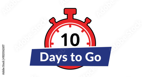 Countdown timer shows ten days left for deals, sales, or events