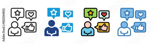 Feedback icon set multiple style collection