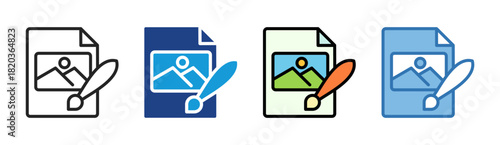 Creation icon set multiple style collection