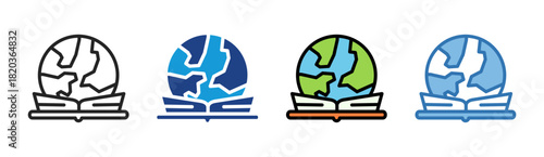 Global Education icon set multiple style collection