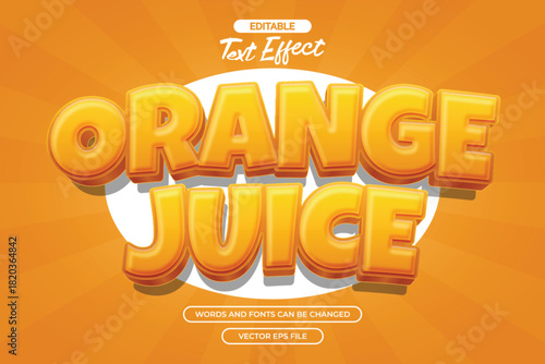 Orange juice editable text effect 3d orange texture
