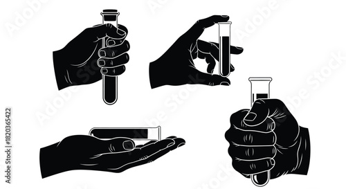 Hands confidently holding test tubes for science, research and experiments