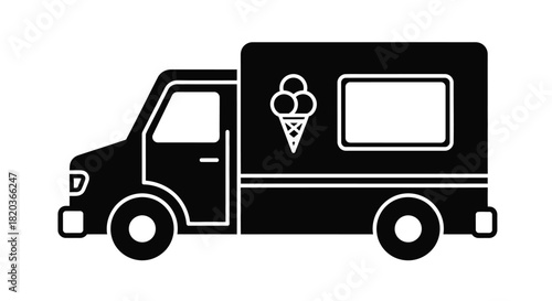 Delicious ice cream truck icon on white background summer refreshment