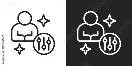 Skill Control Icon In Black And White Line Style