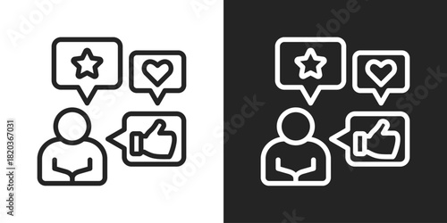 Feedback Icon In Black And White Line Style