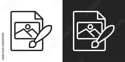 Creation Icon In Black And White Line Style