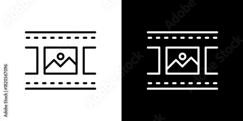 Filmstrip icon with a framed image inside, symbolizing photography and visual media