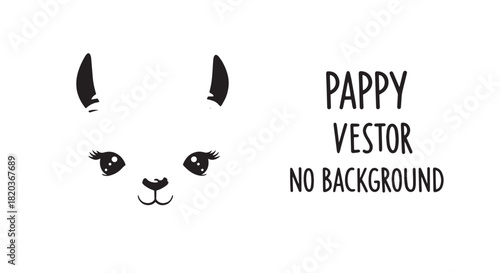 Minimalist panda face illustration with black and white features and cute expression.