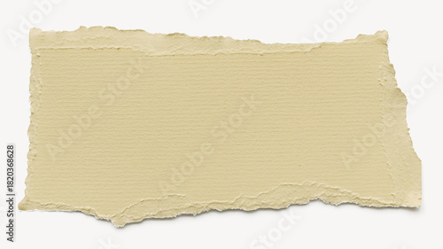 Kraft torn paper png cut out rectangular strip collage element on transparent background