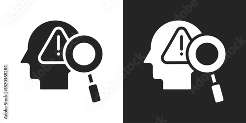 Risk Check Icon In Black And White Glyph Style