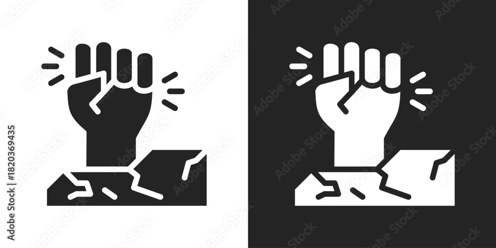 Obraz premium Empowerment Breakthrough Icon In Black And White Glyph Style