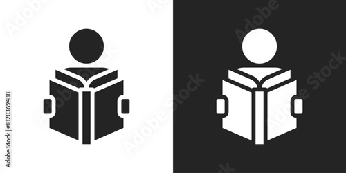 Learning Process Icon In Black And White Glyph Style