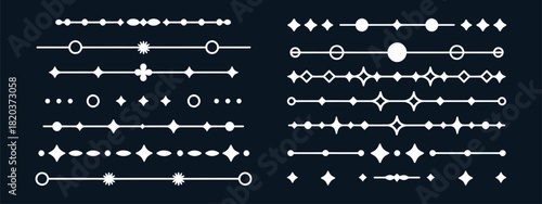 elegant set of white vector decorative line dividers and text separators, minimalist design elements perfect for invitations, branding layouts, editorial projects, and refined graphic compositions.