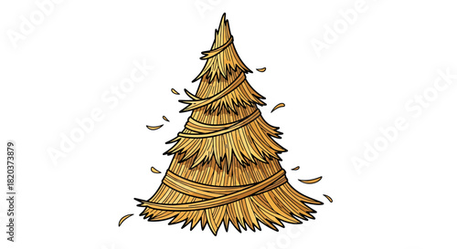 Cartoon Haystack or Hay Pyramid Illustration
