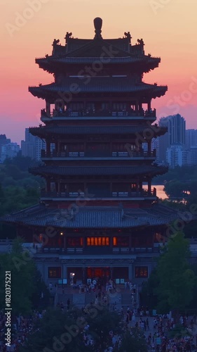 Wallpaper Mural Chaoran Tower, Daming Lake Scenic Area, Jinan, China Torontodigital.ca