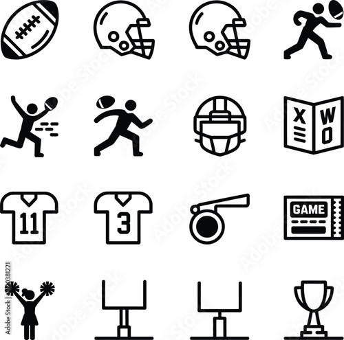 Football sport icons set Vector