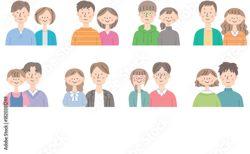 若い夫婦の上半身セット