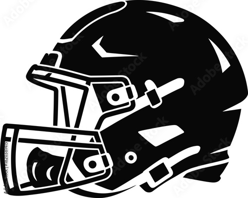 Football helmet silhouette Vector