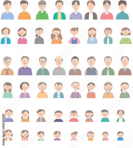 色々な世代の人物セット