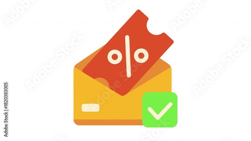 Animation of a discount offer in an email envelope