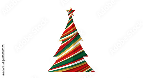 Striped Christmas Tree Icon