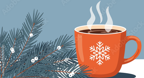 Cozy Winter Morning with Hot Coffee