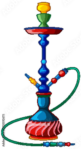 Colorful Middle Eastern Hookah Vector Illustration
