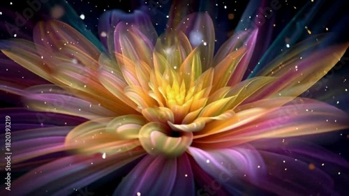 Wallpaper Mural Vibrant Flower Bud Opening with Magical Aura Effects Torontodigital.ca