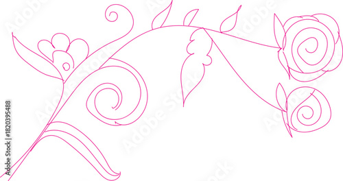  A pink flower with a white stem