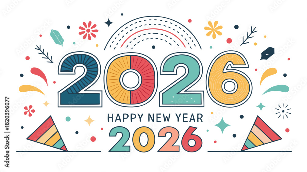 Obraz premium new year celebration vector wallpaper design