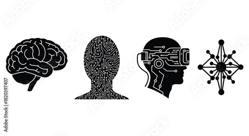 Artificial intelligence and machine learning technology concept art