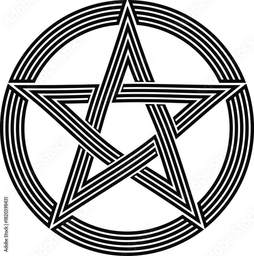 Pentagram star vector illustration occult symbol witchcraft magic paganism eps silhouette