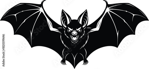 Download vector illustration of scary black bat for halloween design eps silhouette
